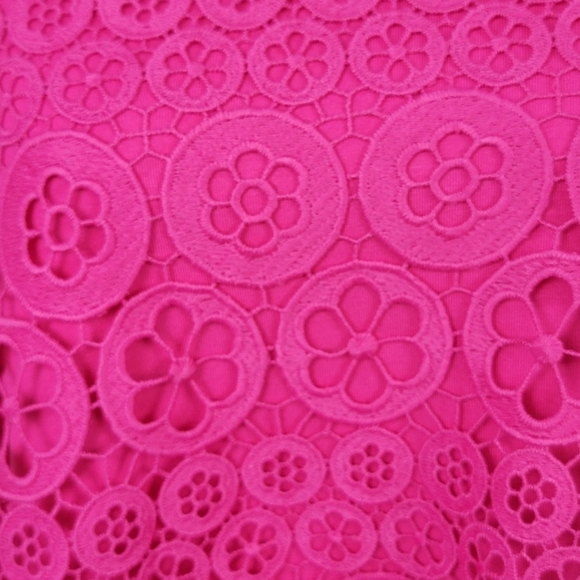 Talbots Pink Lace Embroidered Sun Pattern Trim Knit Shell Top Sz 2x Plus NEW - Picture 8 of 14